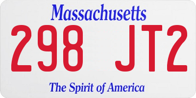 MA license plate 298JT2