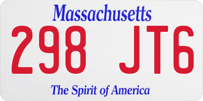 MA license plate 298JT6