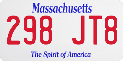 MA license plate 298JT8