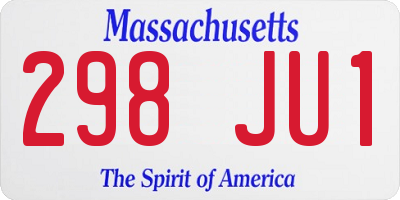 MA license plate 298JU1