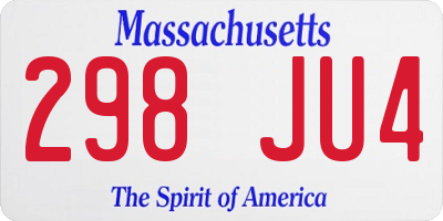 MA license plate 298JU4