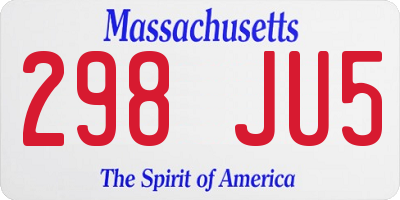 MA license plate 298JU5