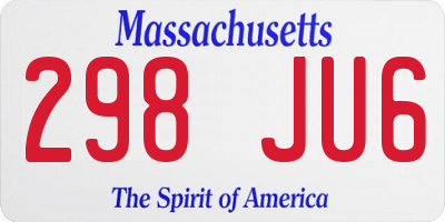 MA license plate 298JU6
