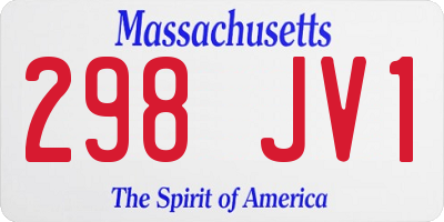 MA license plate 298JV1