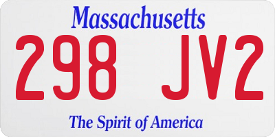 MA license plate 298JV2