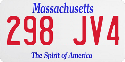 MA license plate 298JV4