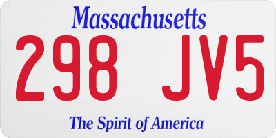 MA license plate 298JV5