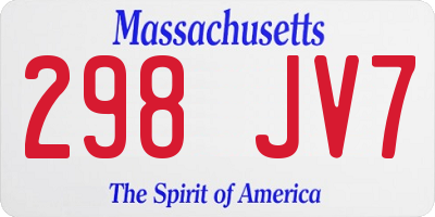 MA license plate 298JV7