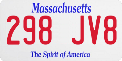 MA license plate 298JV8