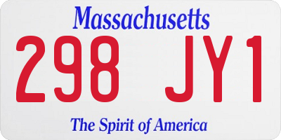 MA license plate 298JY1