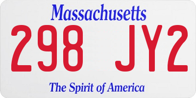 MA license plate 298JY2