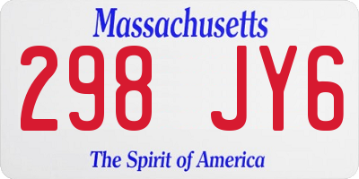 MA license plate 298JY6