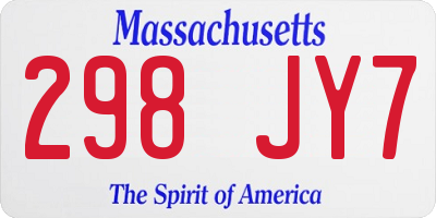 MA license plate 298JY7