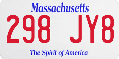 MA license plate 298JY8
