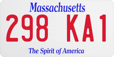 MA license plate 298KA1