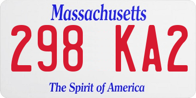 MA license plate 298KA2