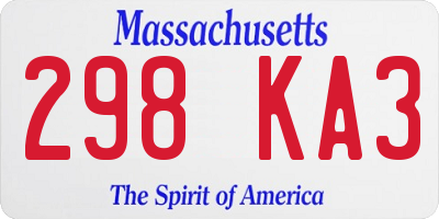 MA license plate 298KA3