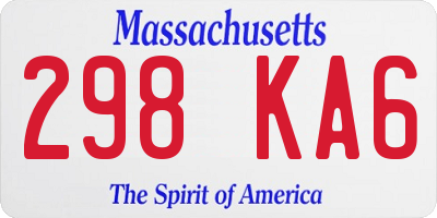 MA license plate 298KA6