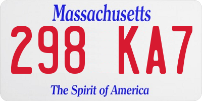 MA license plate 298KA7