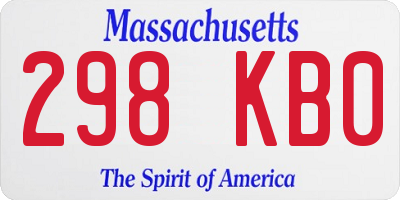MA license plate 298KB0