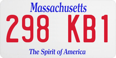 MA license plate 298KB1