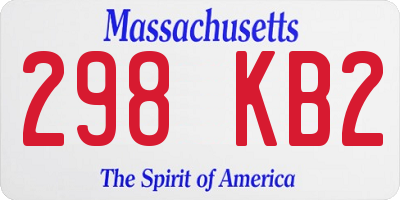 MA license plate 298KB2