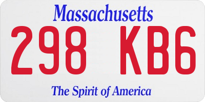 MA license plate 298KB6