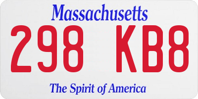 MA license plate 298KB8