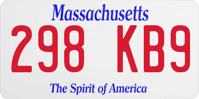 MA license plate 298KB9