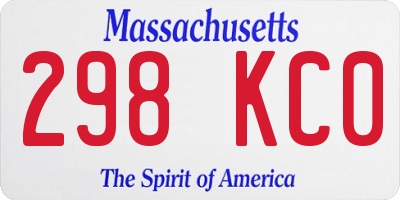 MA license plate 298KC0
