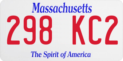 MA license plate 298KC2