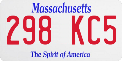 MA license plate 298KC5