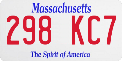 MA license plate 298KC7