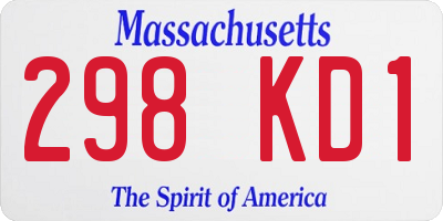 MA license plate 298KD1