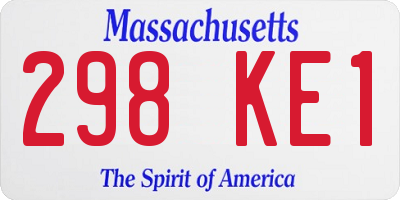 MA license plate 298KE1