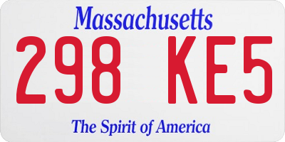 MA license plate 298KE5