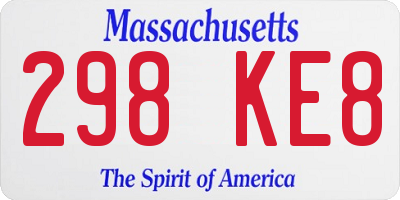 MA license plate 298KE8