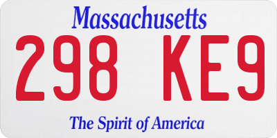 MA license plate 298KE9