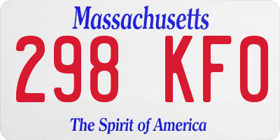 MA license plate 298KF0