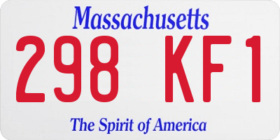 MA license plate 298KF1