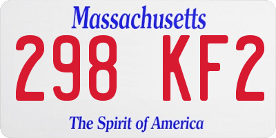 MA license plate 298KF2