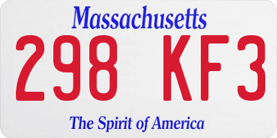 MA license plate 298KF3