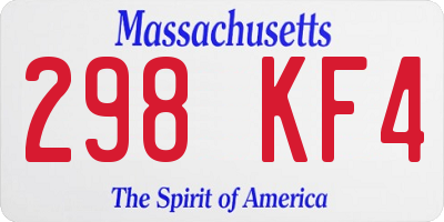 MA license plate 298KF4