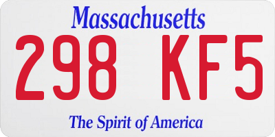 MA license plate 298KF5