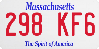 MA license plate 298KF6