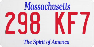 MA license plate 298KF7