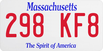 MA license plate 298KF8