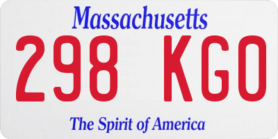 MA license plate 298KG0