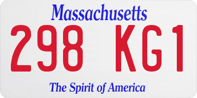 MA license plate 298KG1