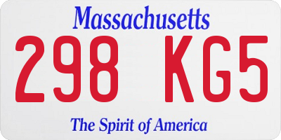 MA license plate 298KG5